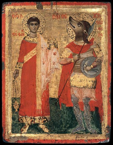 Sts Stephen and Christopher, c.1700 - Orthodox Icons