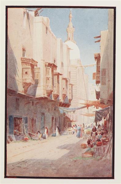 A Cairo Street Scene, 1909 - Augustus Osborne Lamplough