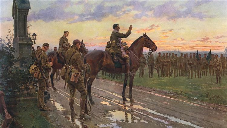 The Last General Absolution of the Munster Fusiliers at Rue du Bois (27 November 1916), 1916 - Fortunino Matania