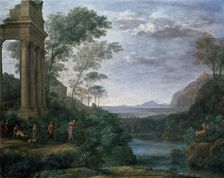 Landscape with Ascanius Shooting the Stag of Sylvia, 1682 - 克勞德．熱萊