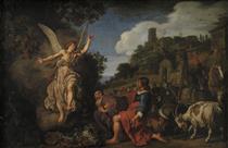The Angel Raphael Takes Leave of Old Tobit and his Son Tobias - Питер Ластман