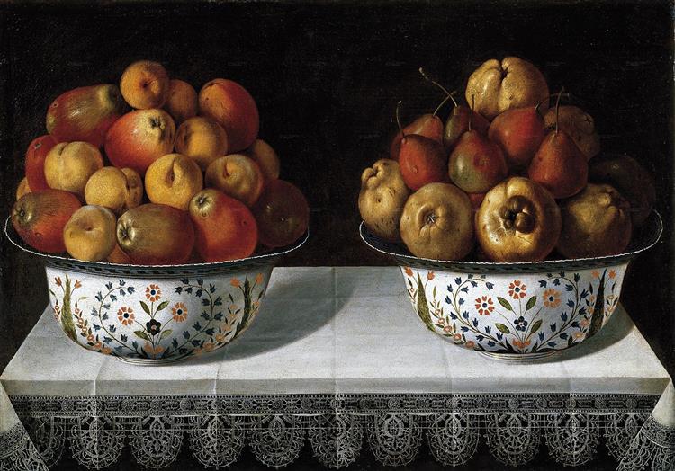 Two fruit bowls on a table, 1642 - Tomás Yepes