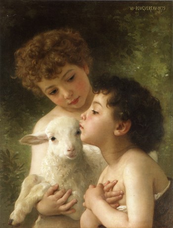 Les Enfants a L'Agneau, 1879 - William Bouguereau