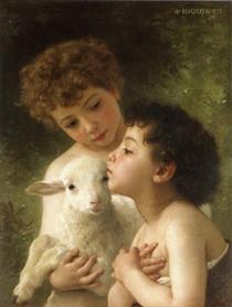 Les Enfants a L'Agneau - William-Adolphe Bouguereau