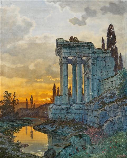 Südliche Ansicht Mit Ruinen, c.1900 - Ferdinand Knab
