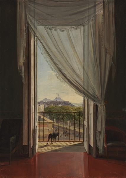 A View of Naples through a Window, 1824 - Франц Людвиг Катель