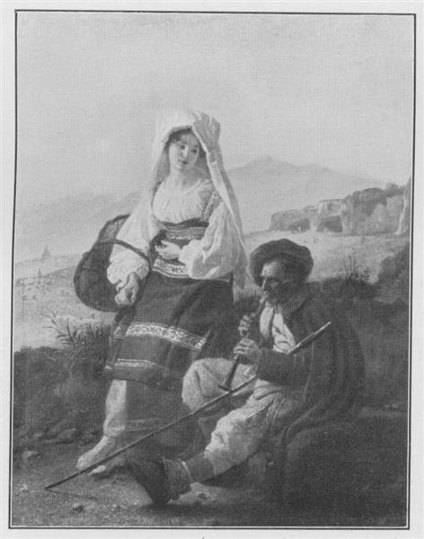 Italian shepherd and girl, 1800 - Франц Людвиг Катель
