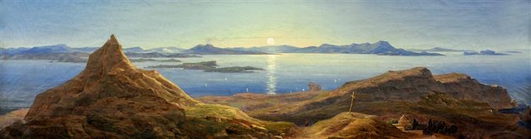 Coastal landscape on the Gulf of Naples, 1832 - August Wilhelm Julius Ahlborn