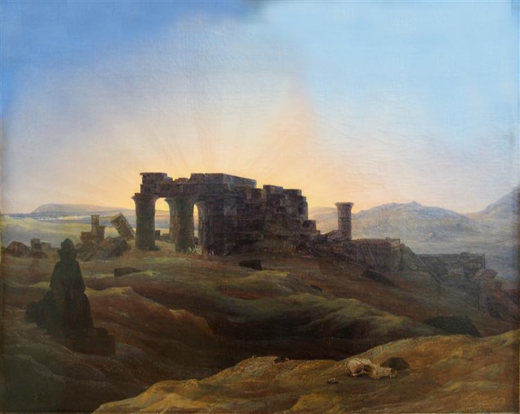 The Temple of Kom Ombo in Egypt, 1830 - August Ahlborn