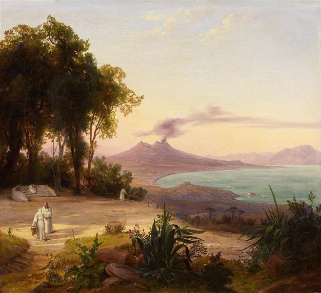 Bay of Naples with a view of Mount Vesuvius, 1836 - August Ahlborn