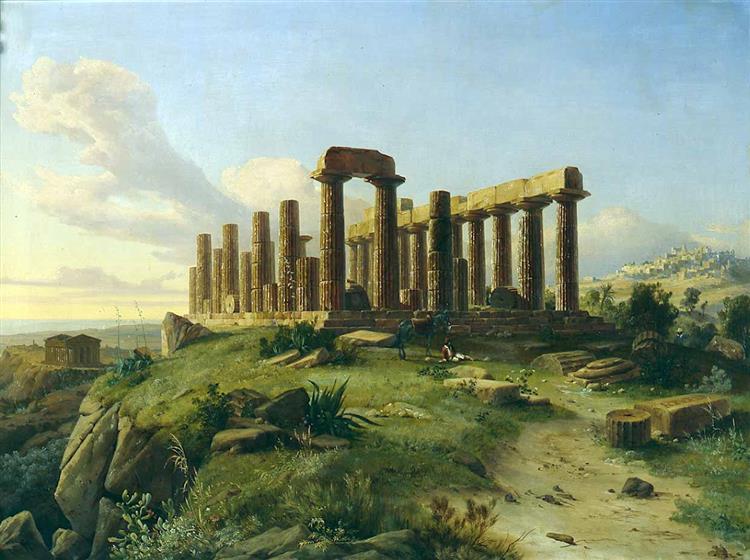 The Temple of Hera near Agrigento in Sicily, 1834 - August Ahlborn