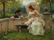 An amorous conversation in the park - Federico Andreotti