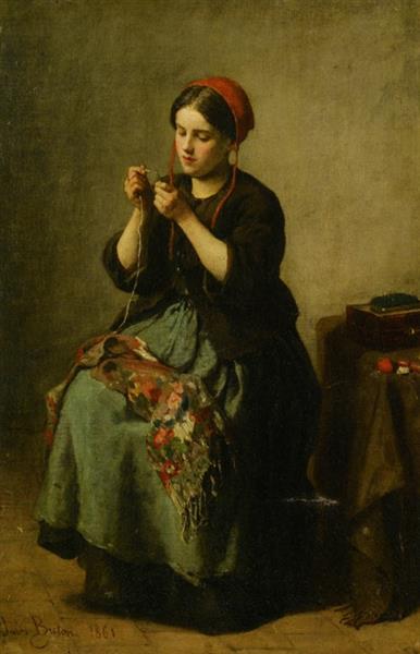 Peasant Woman Threading a Needle, 1861 - Jules Breton