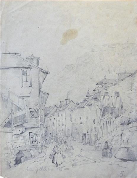View of Salins les Bains, 1834 - Prosper Baccuet