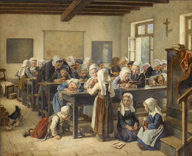 A Breton infants school, 1882 - Jules Trayer