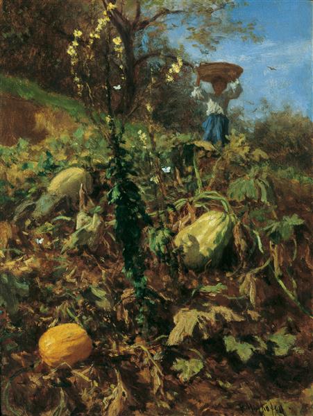 The pumpkin garden, 1862 - August von Pettenkofen