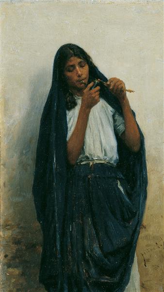 Gypsy, c.1862 - August von Pettenkofen