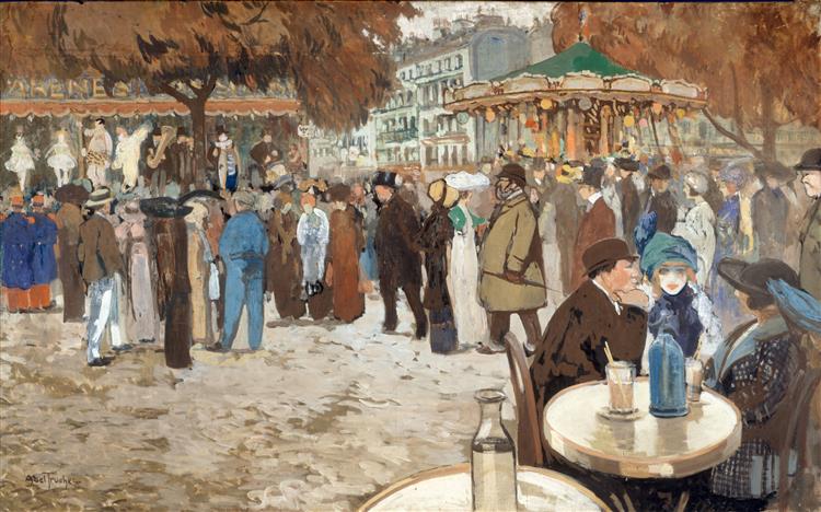 Fun fair, boulevard de Clichy, c.1910 - Луи Абель-Трюше