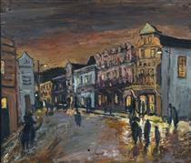 An Evening Street Scene - Kenneth Baker
