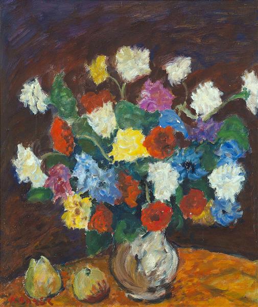 Still Life with Flowers and Pears - Kenneth Baker