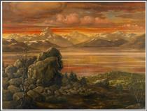Mountain Landscape at Sunset - Werner Peiner