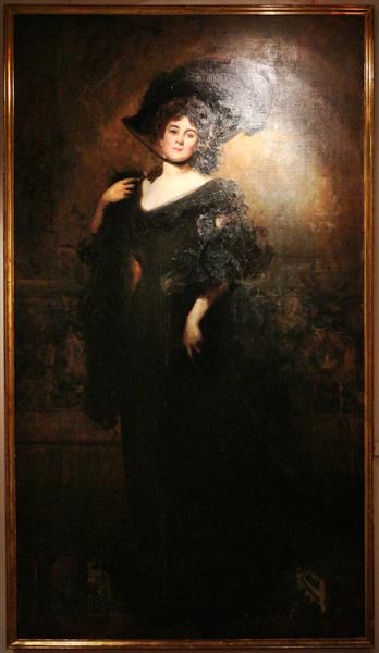 Portrait of Mrs. Ester de Amorim (or d'Amerin) - Cesare Tallone