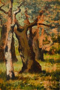 Sketch of the holm oak - Джованні Фатторі