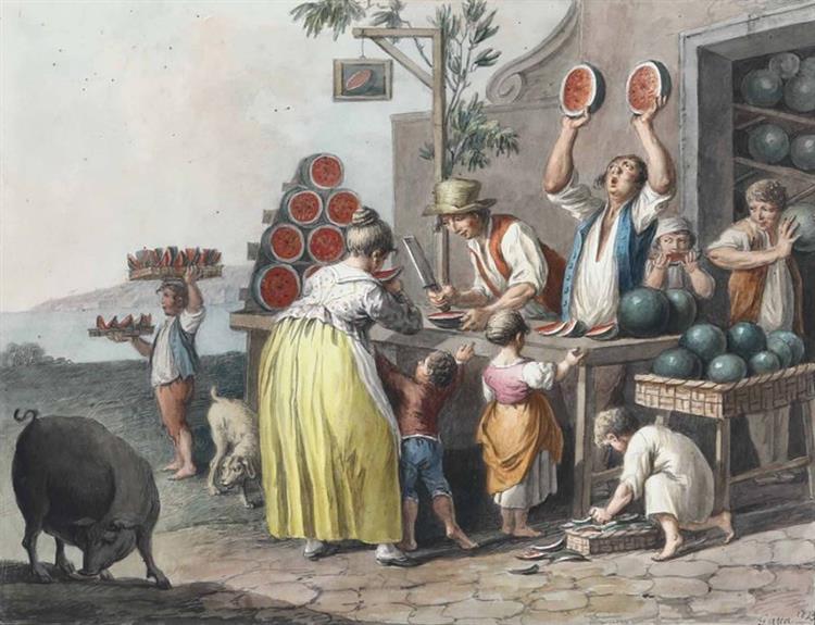 Neapolitan seller of watermelons, 1823 - Saverio della Gatta