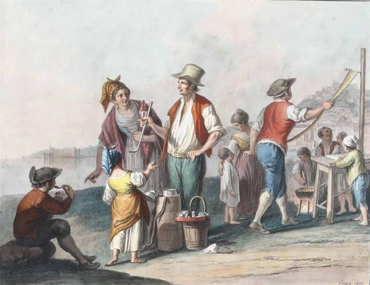 Sorbet seller and Neapolitan sweets seller, 1823 - Saverio della Gatta