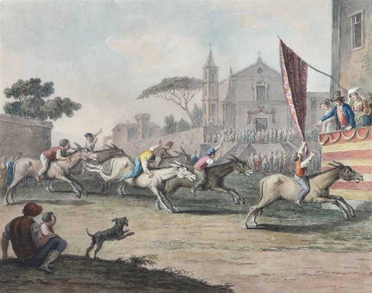 The donkey race, 1823 - Saverio della Gatta
