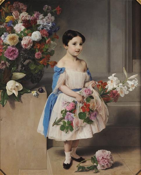 Portrait of Antonietta Negroni Prati Morosini as a child, 1858 - Франческо Гаєс