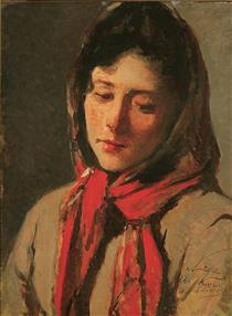 Portrait of a peasant woman - Сильвестро Лега