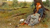 Peasant woman at rest - Сильвестро Лега