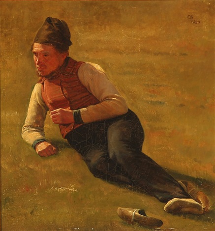 Resting farmer on a field, 1884 - Карл Блох