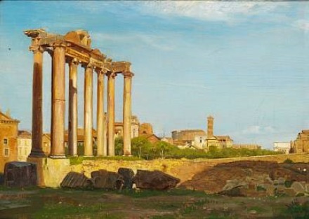 View of the Forum Romanum in Rome, 1862 - Carl Heinrich Bloch