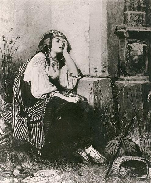Female gypsy, 1889 - Джироламо Индуно