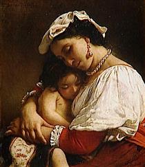 Italian mother - Leon Bonnat