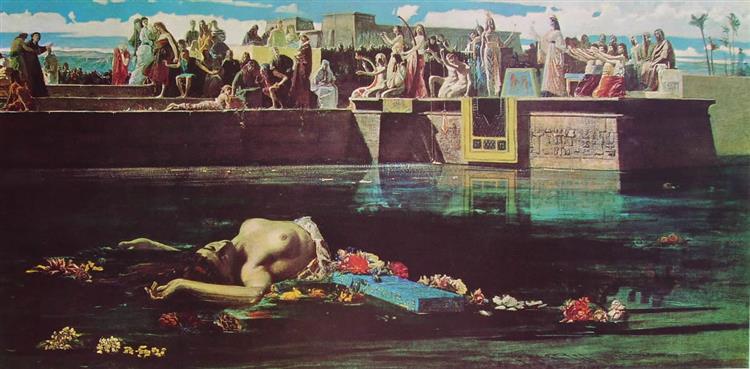 The sacrifice of the virgin in the Nile, 1865 - Federico Faruffini