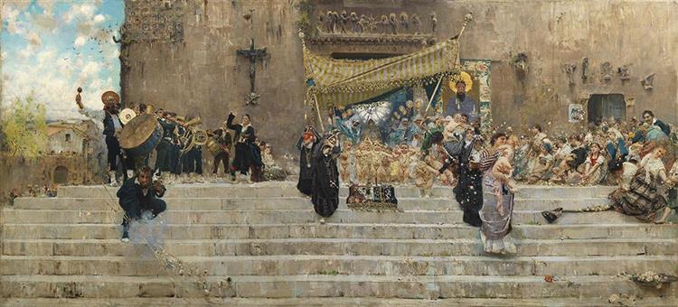 The Corpus Domini procession in Chieti, 1877 - Francesco Paolo Michetti