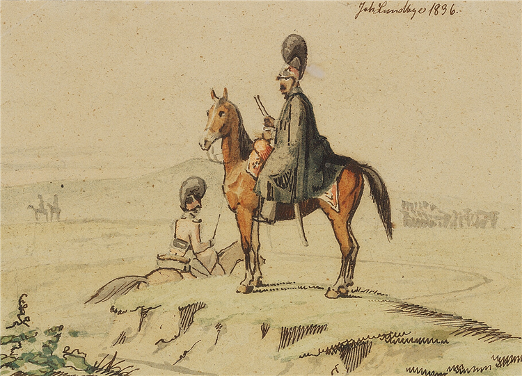 A mounted dragoon, 1836 - Johan Thomas Lundbye