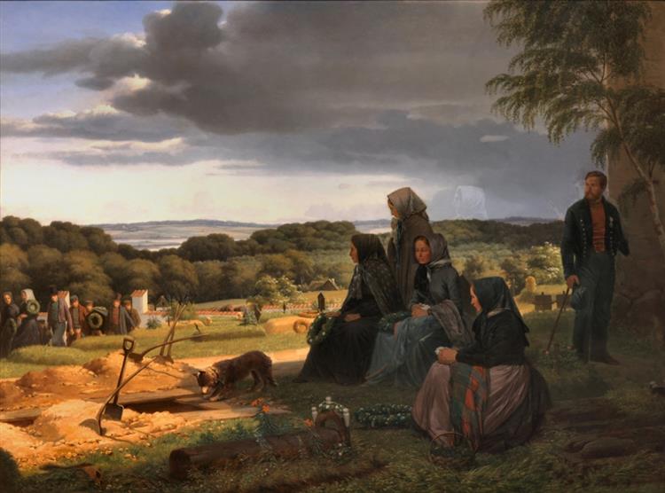 A Funeral. Motif from Northern Zealand, 1859 - Jørgen Sonne