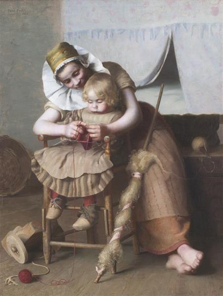 Mother’s Help, 1883 - Paul Peel