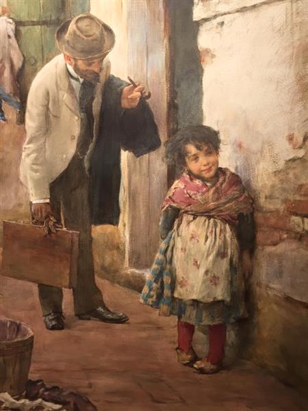 The painter and the little girl, 1890 - Alessandro Zezzos
