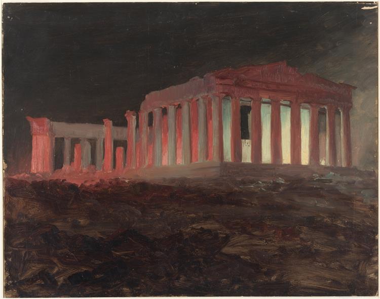 Parthenon at night - Frederic Edwin Church