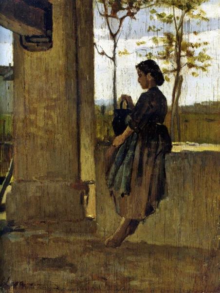Young peasant woman at the well, 1863 - 1864 - Silvestro Lega