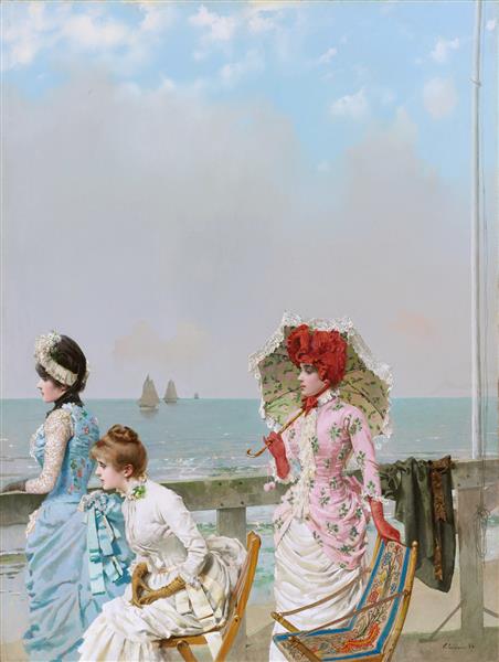 Midday at the sea, 1884 - Витторио Маттео Коркос