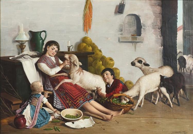 Prepping the vegetables, 1900 - Achille Glisenti