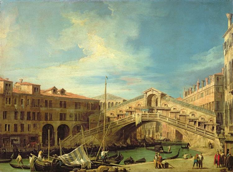 View of the Rialto at Venice (View of the Rialto Bridge from the South - 加纳莱托