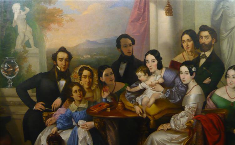 Portrait of the Senigaglia family, c.1840 - c.1849 - Иосип Томинц