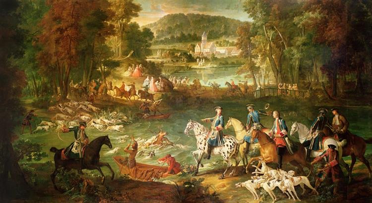 Hunting at the Saint-Jean Pond in the Forest of Compiegne - Jean-Baptiste Oudry